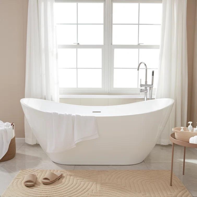 Ophelia 71" x 32'' Freestanding Soaking Acrylic Bathtub