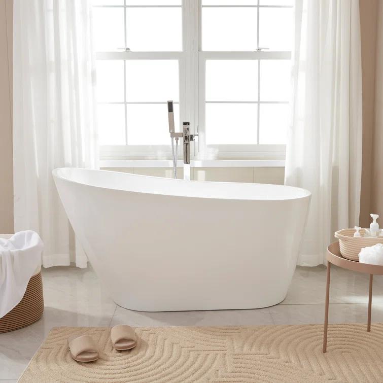 55.3" X 28.3" Freestanding Soaking Bathtub