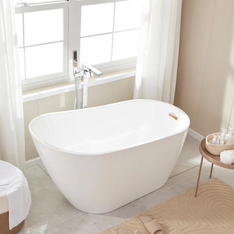 55.3" X 28.3" Freestanding Soaking Bathtub