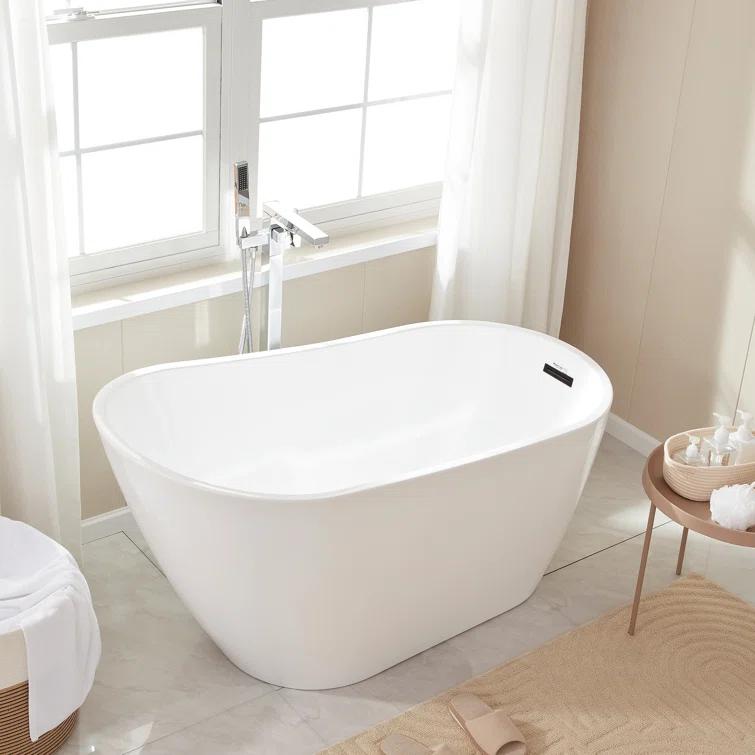 55.3" X 28.3" Freestanding Soaking Bathtub