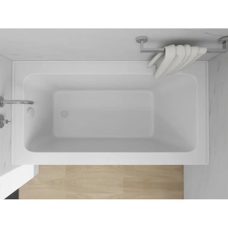Alcove Soaking Skirt Bathtub with Overflow and Drain