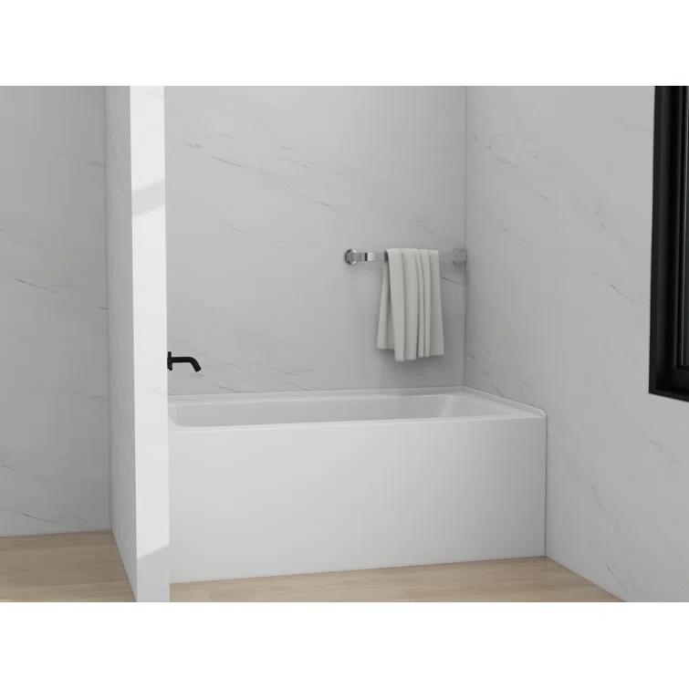 Alcove Soaking Skirt Bathtub with Overflow and Drain