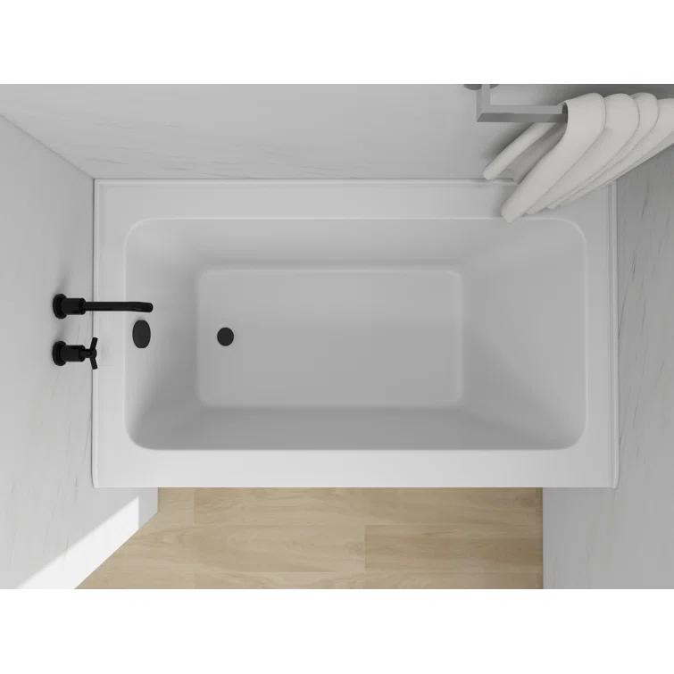 Alcove Soaking Skirt Bathtub with Overflow and Drain