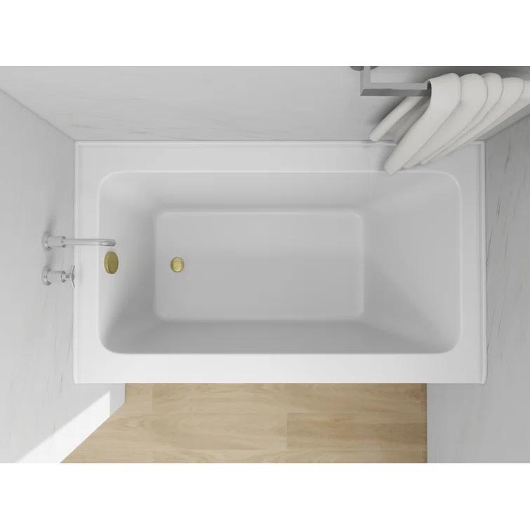 Alcove Soaking Skirt Bathtub with Overflow and Drain