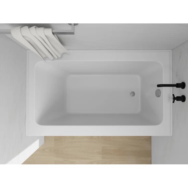 Alcove Soaking Skirt Bathtub with Overflow and Drain