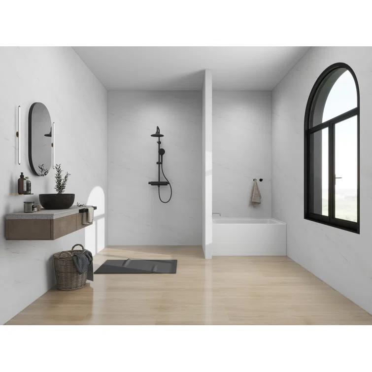 Alcove Soaking Skirt Bathtub with Overflow and Drain