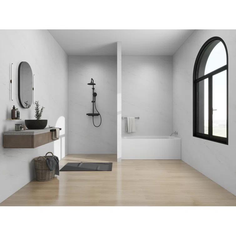 Alcove Soaking Skirt Bathtub with Overflow and Drain