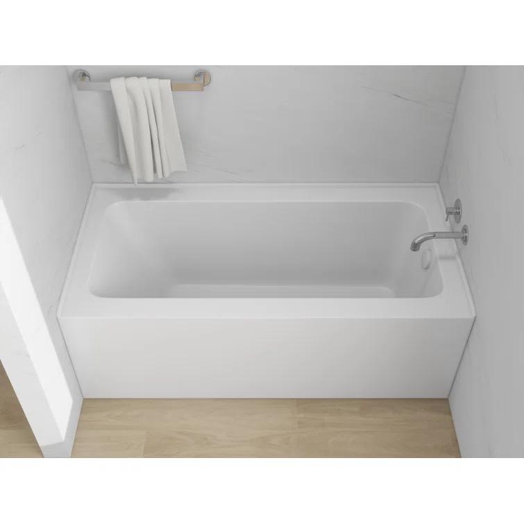 Alcove Soaking Skirt Bathtub with Overflow and Drain