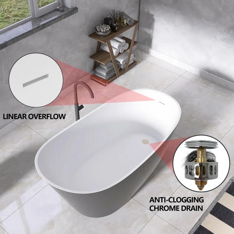 Bathtubs 67'' x 29.5'' Freestanding Soaking Acrylic Bathtub