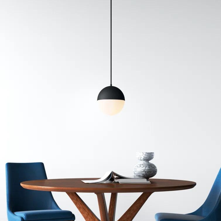 Hastings Single Light Glass Steel Dimmable Pendant