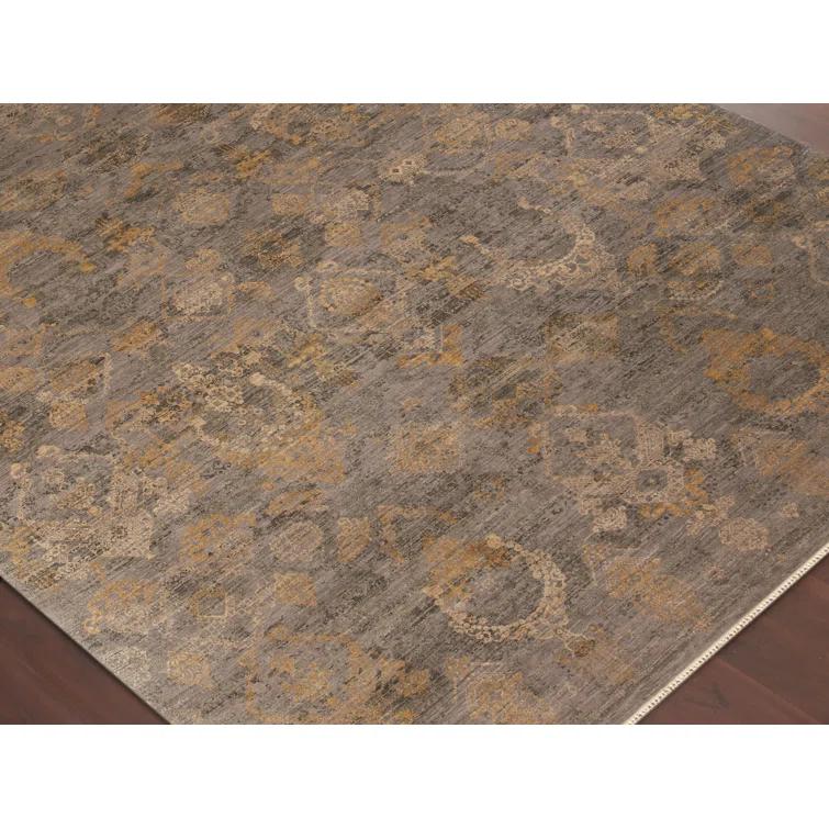 AMER Rugs Pearl Hand-Knotted Silver Sand Area Rug | Perigold