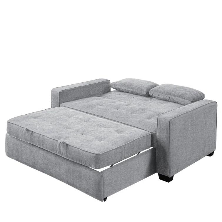 Serta Monroe 72.6" Queen Square Arm Tufted Back Convertible Sleeper Sofa with Cushions