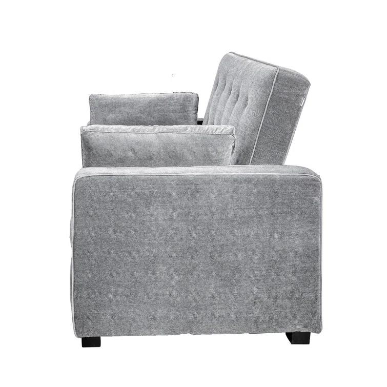 Serta Monroe 72.6" Queen Square Arm Tufted Back Convertible Sleeper Sofa with Cushions
