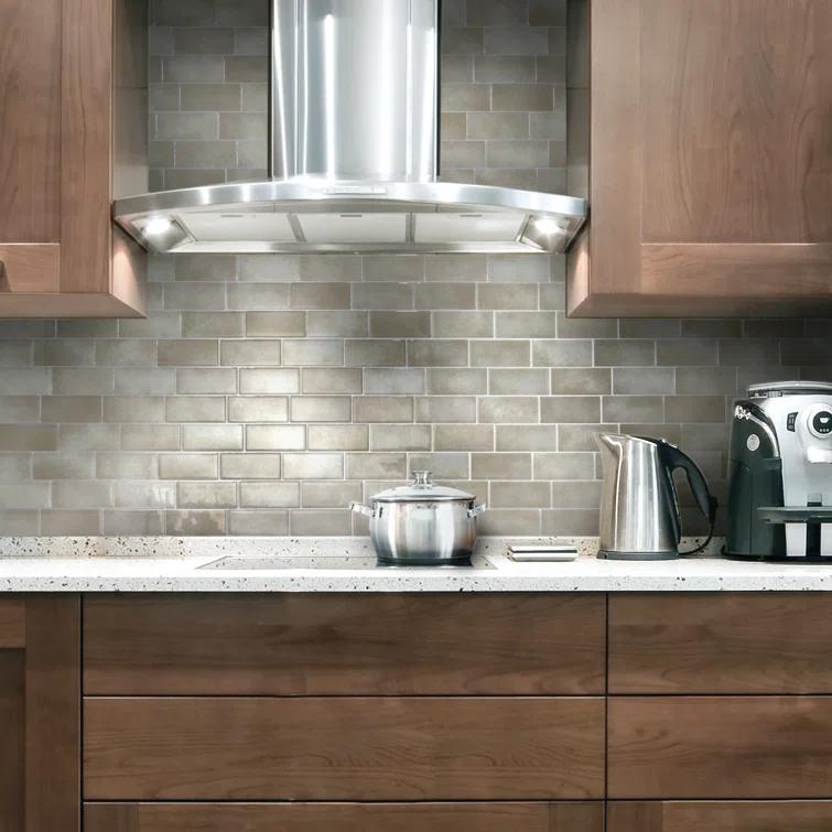 Peel and Stick Gel Backsplash Tile Metro 12'' x 8'' (Set of 4)