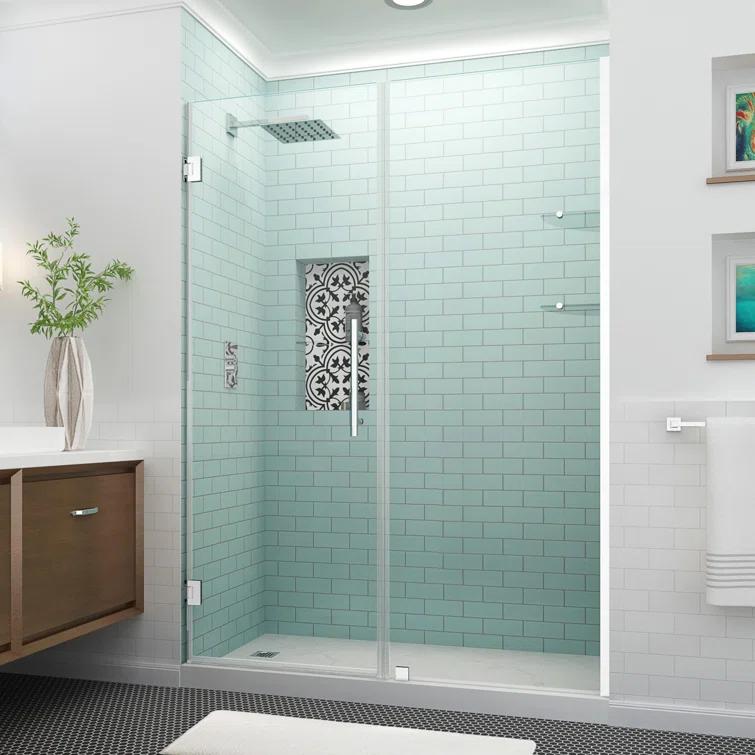 Belmore GS 65" W x 72" H Hinged Frameless Shower Door