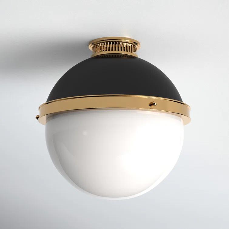 Manila Single Light Glass Semi Flush Mount