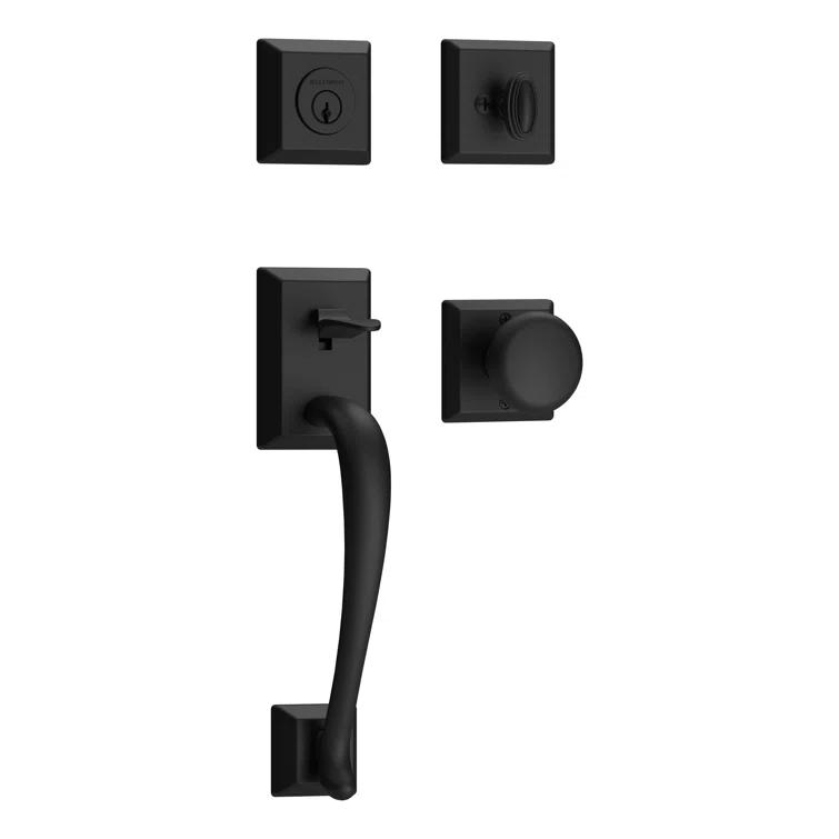 Baldwin 9BR2800-544 Handleset with Single Cylinder Deadbolt and Door Knob Rosette