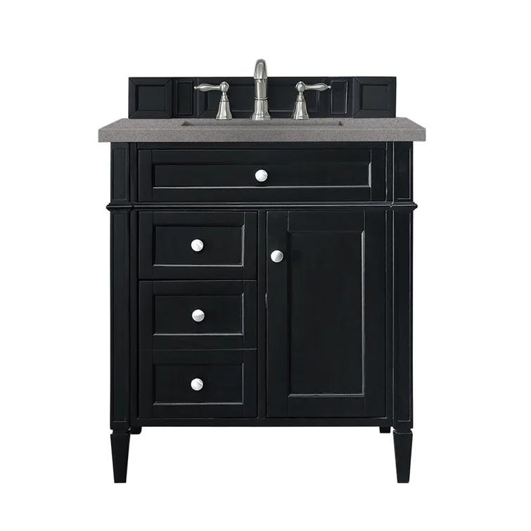 30 in. Single Vanity, Black Onyx with 3 cm Lime Delight Quartz Top