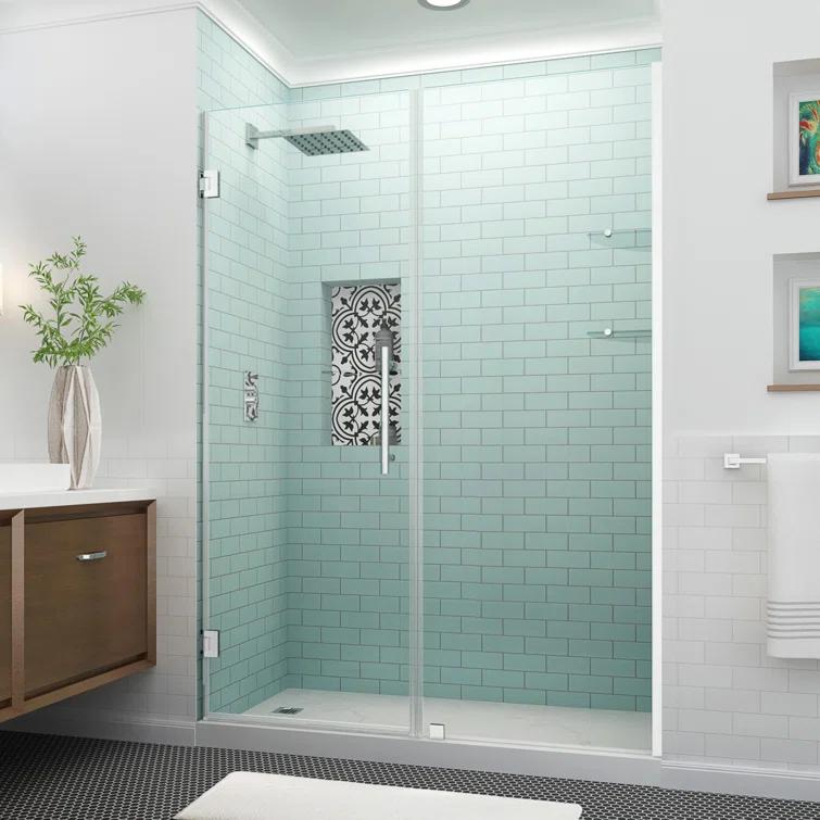 Belmore GS 65" W x 72" H Hinged Frameless Shower Door