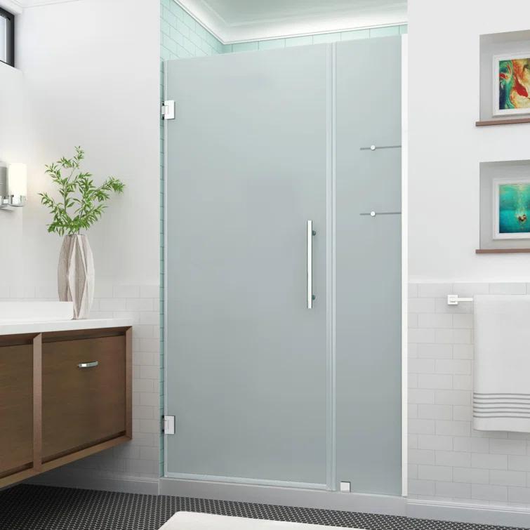 Belmore GS 37.25" - 38.25" W x 72" H Hinged Frameless Shower Door