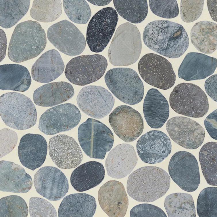 b.o.i Hawaii 12" x 12" Natural Stone Pebbles Mosaic Wall & Floor Tile