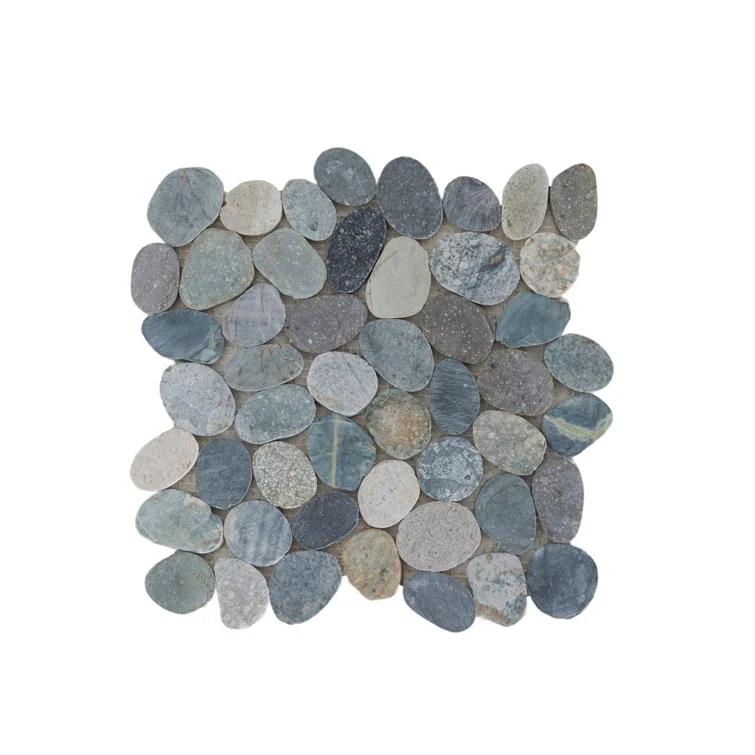 b.o.i Hawaii 12" x 12" Natural Stone Pebbles Mosaic Wall & Floor Tile