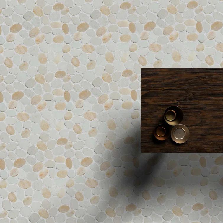 Hawaii 12" x 12" Natural Stone Pebbles Mosaic Wall & Floor Tile