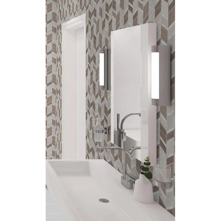 Casia Polished Marble/Porcelain/ Mirrored Glass Chevron Mosaic Kitchen and Bathroom Wall Tile