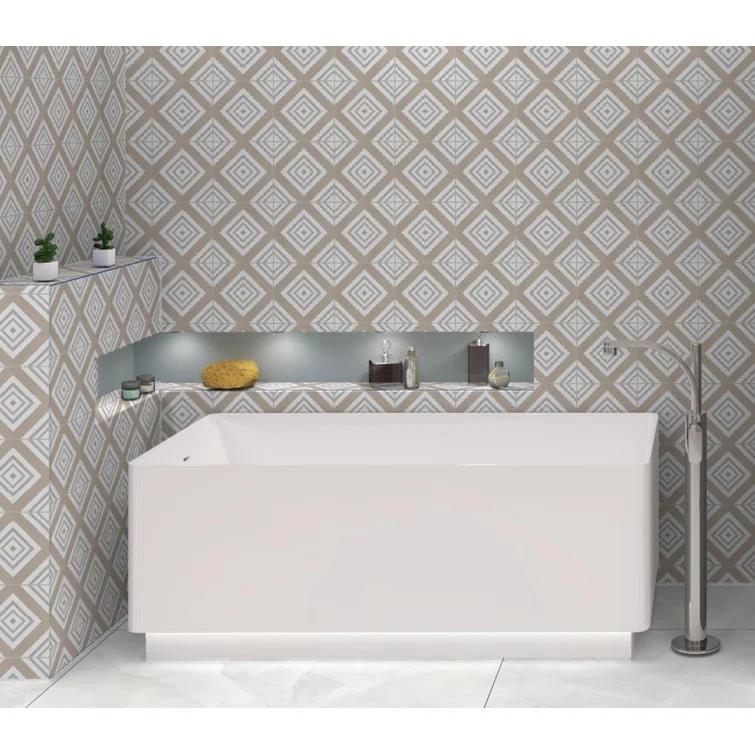 Bliss 8-in. Encaustic Spanish/Moroccan Patterned Matte Porcelain Wall & Floor Tile