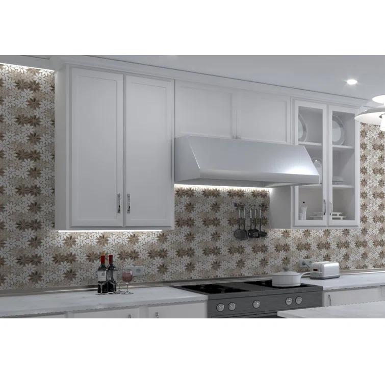 Fresh Novelty Flower Polished Natural Stones Wall & Floor Mosaic Tile