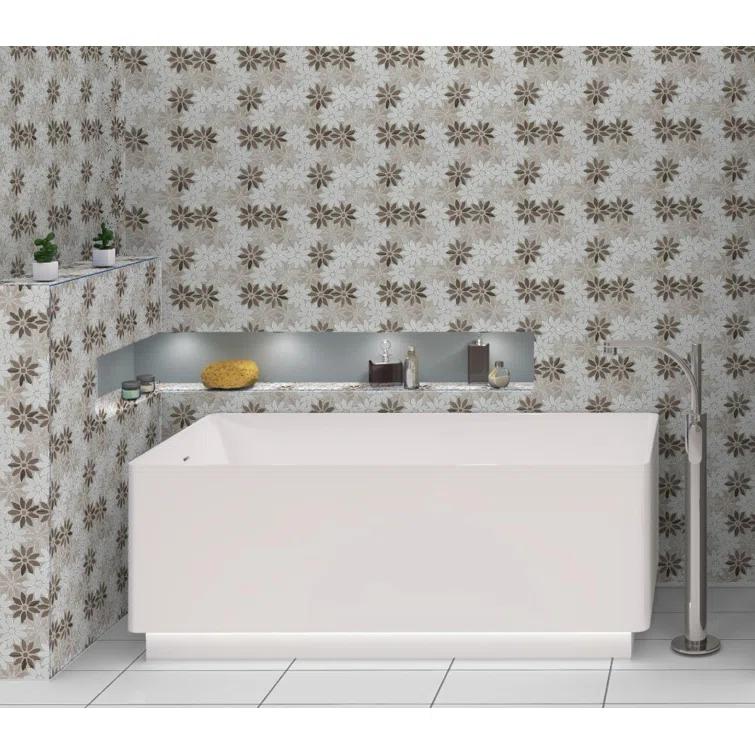 Fresh Novelty Flower Polished Natural Stones Wall & Floor Mosaic Tile