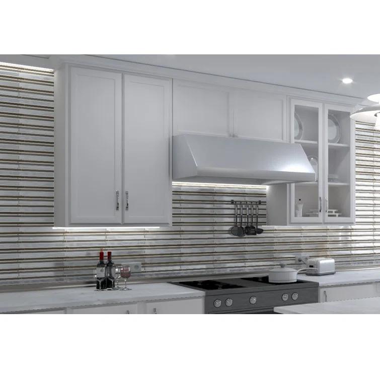 Klein- Bache Aluminum & Glass Random Brick Mosaic Wall Tile