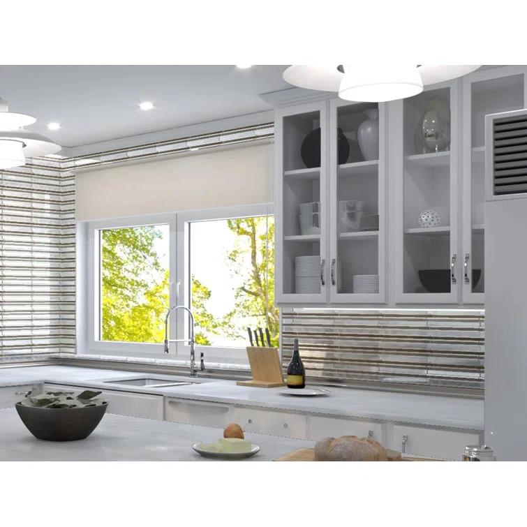 Klein- Bache Aluminum & Glass Random Brick Mosaic Wall Tile
