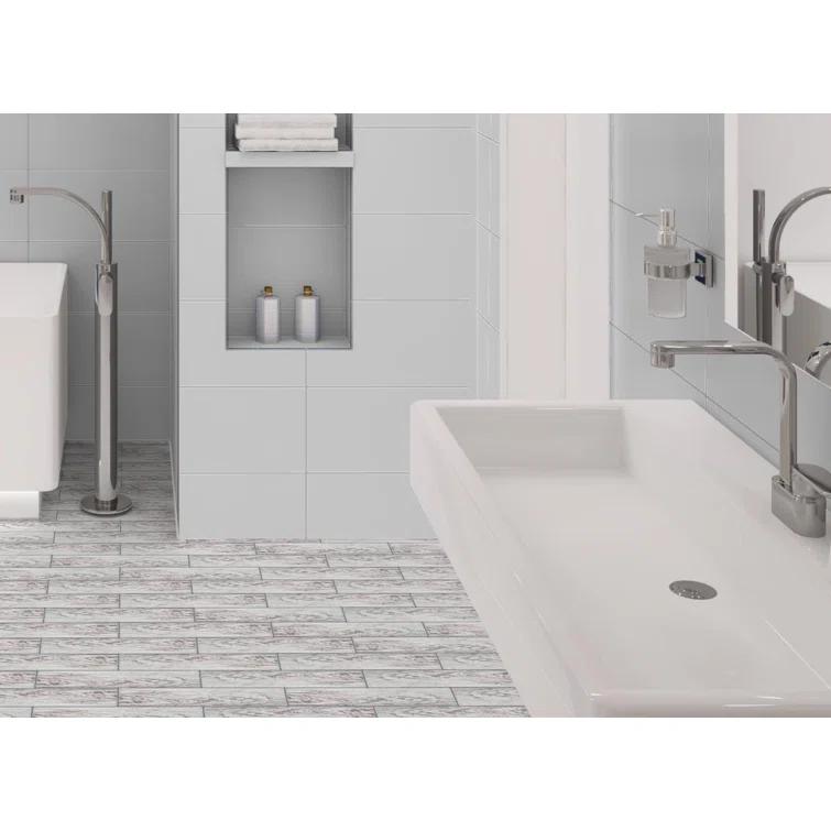 Kendel 3'' x 14'' Glass Subway Kitchen Backsplash and Shower Wall Tile