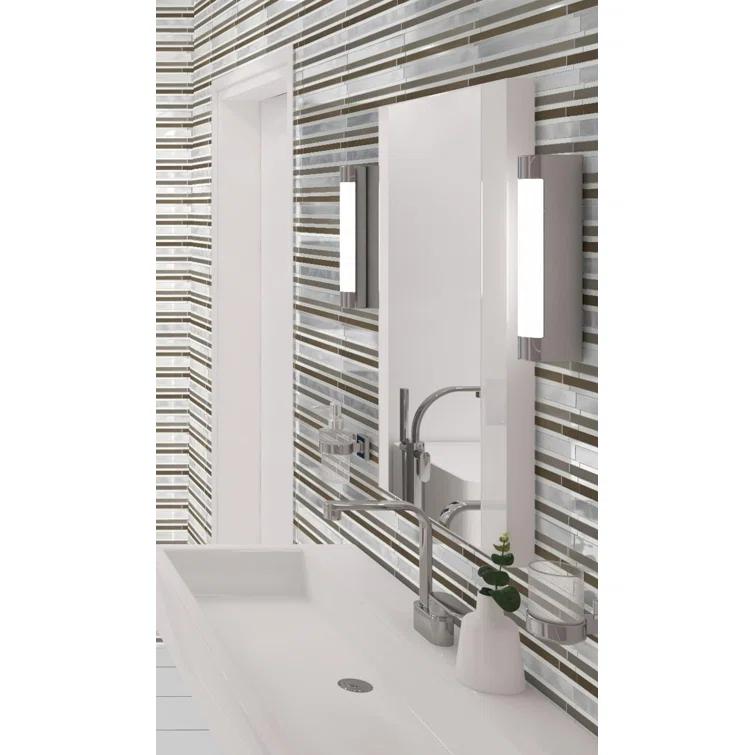 Klein- Bache Aluminum & Glass Random Brick Mosaic Wall Tile