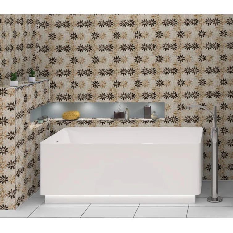 Fresh Novelty Flower Polished Natural Stones Wall & Floor Mosaic Tile