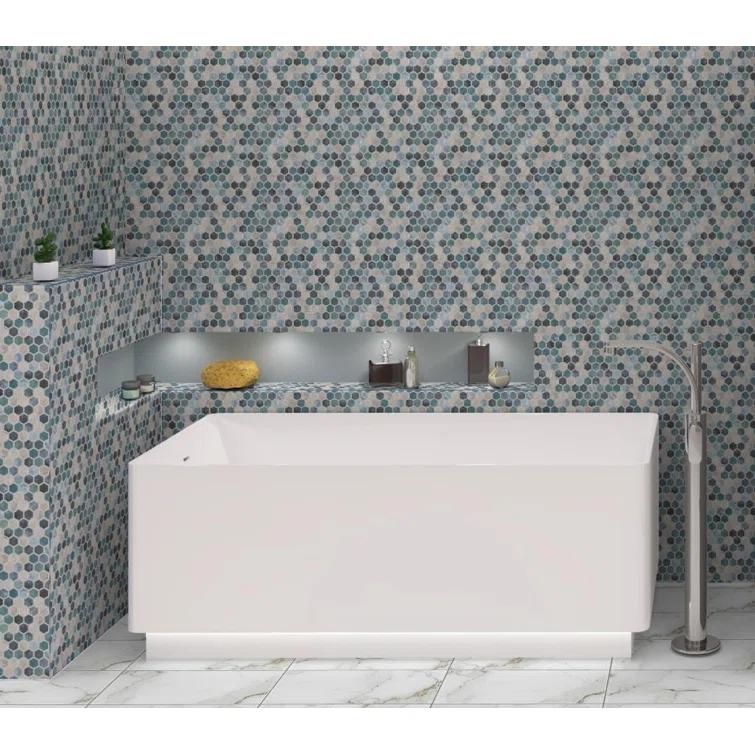 Trillions Hexagon Honeycomb Glass Mosaic Kitchen Backsplash, Bathroom, Shower, Pool, Wall and Floor Tile