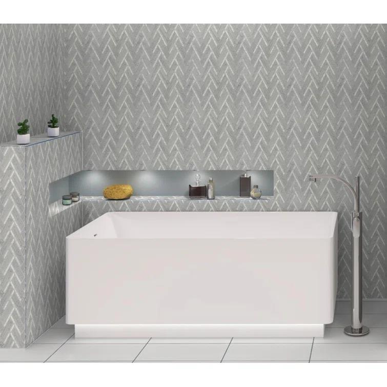 Skylar Stone and Mirror Glass Mosaic Shower Walls, Kitchen Backsplash, Wall and Floor Tile