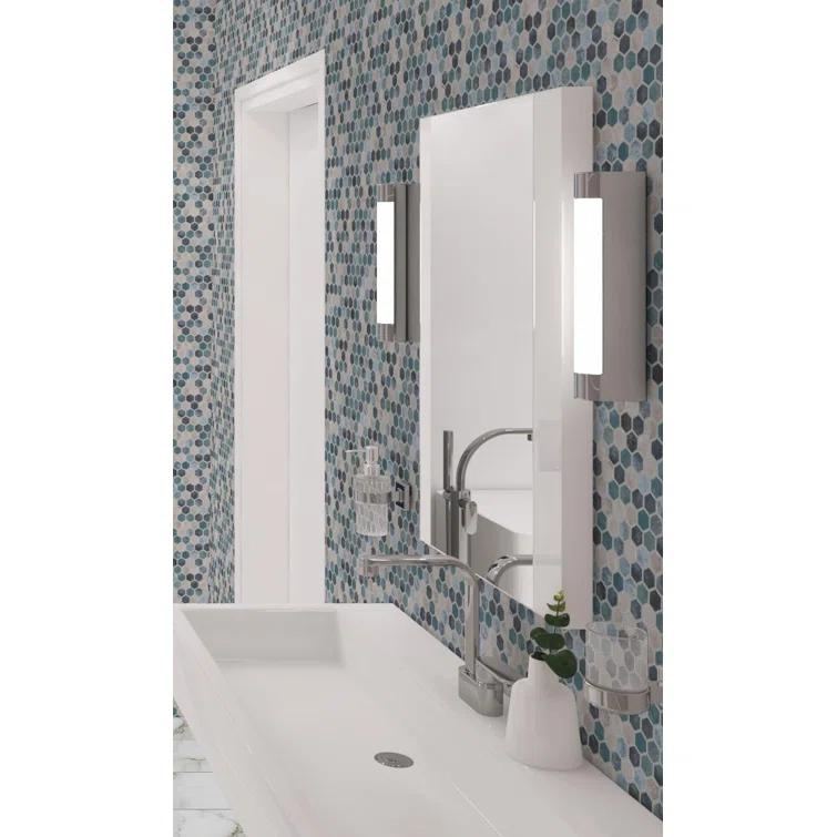 Trillions Hexagon Honeycomb Glass Mosaic Kitchen Backsplash, Bathroom, Shower, Pool, Wall and Floor Tile