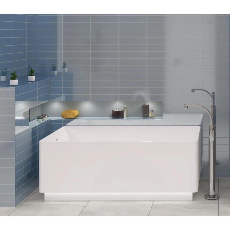 Vega 3" x 12" Beveled Glass Metal Look Subway Wall Tile