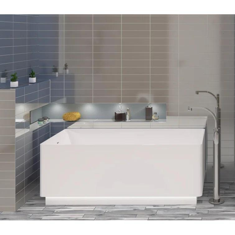 Vega 3" x 12" Beveled Glass Metal Look Subway Wall Tile