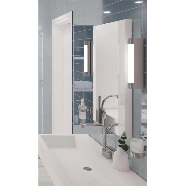 Vega 3" x 12" Beveled Glass Metal Look Subway Wall Tile