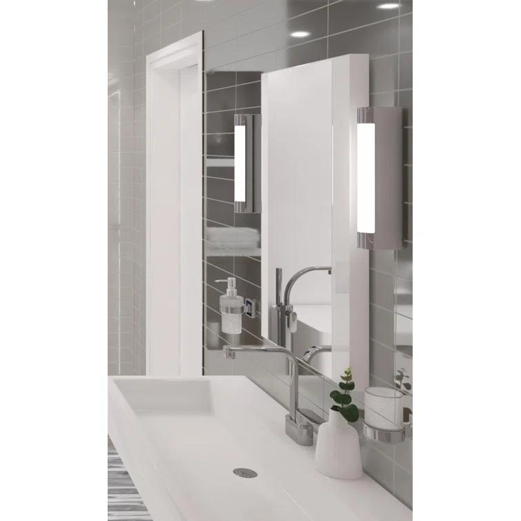 Vega 3" x 12" Beveled Glass Metal Look Subway Wall Tile