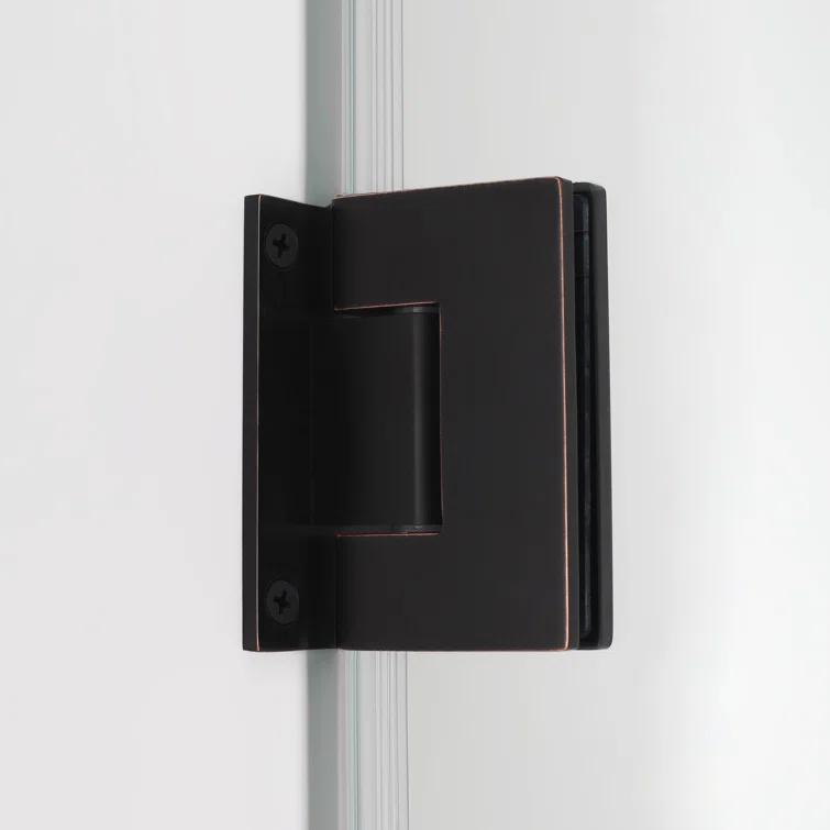 Belmore GS 37.25" - 38.25" W x 72" H Hinged Frameless Shower Door