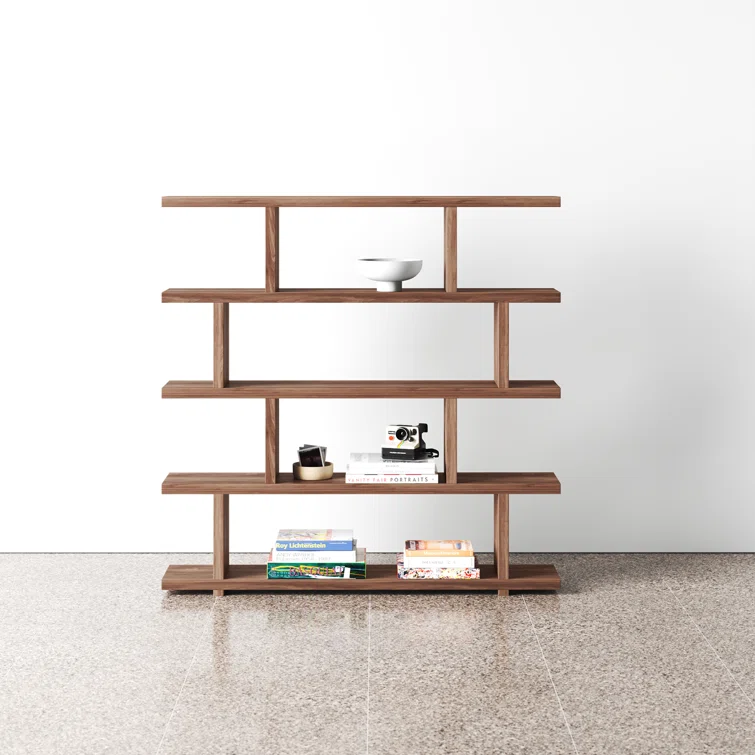 Modern Staggered Bookshelf (63")