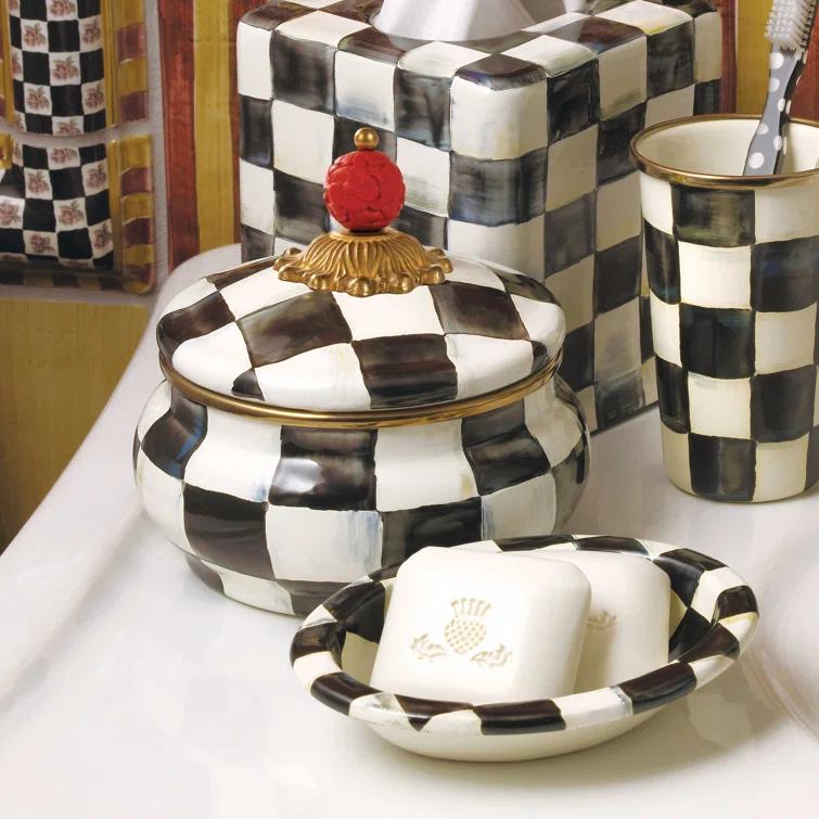 MacKenzie-Childs Courtly Check® Squashed Pot
