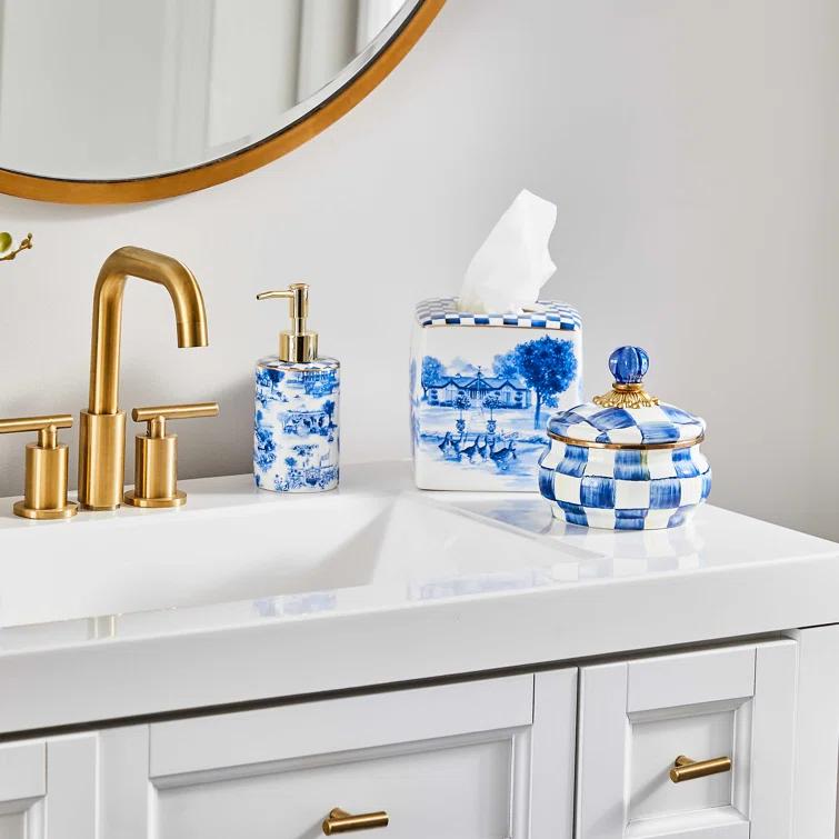 MacKenzie-Childs Royal Check® Squashed Pot