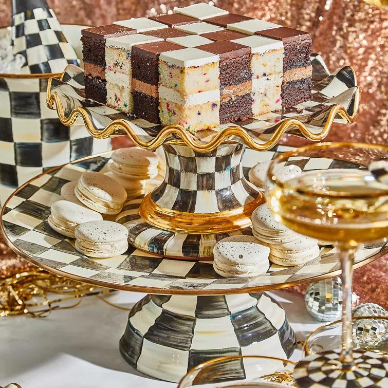 MacKenzie-Childs Courtly Check® Pedestal Platter