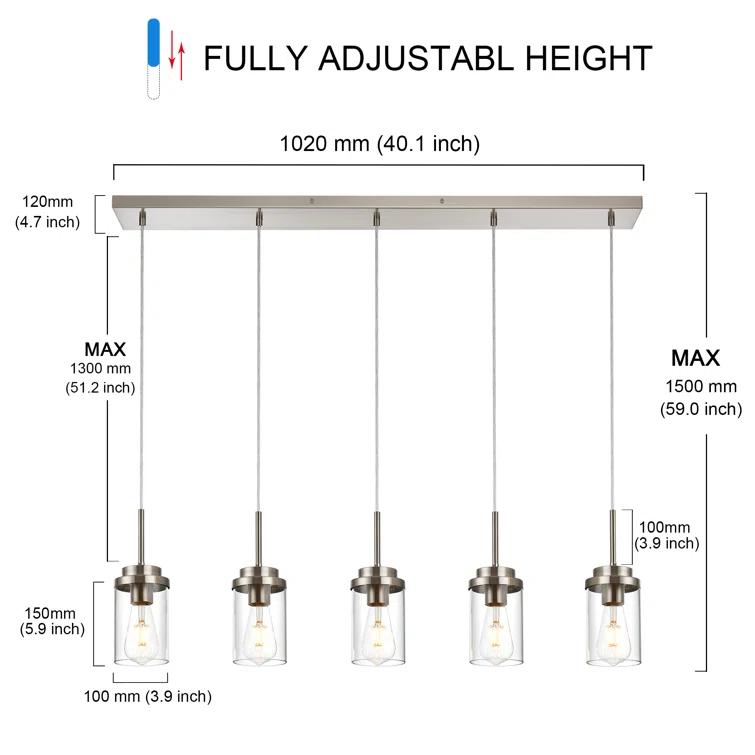 Latitude Run® Lizvet 5 - Light Kitchen Island Pendant