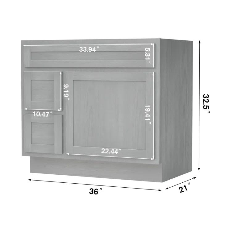 Hibbitts 36" Single Bathroom Vanity Base Only